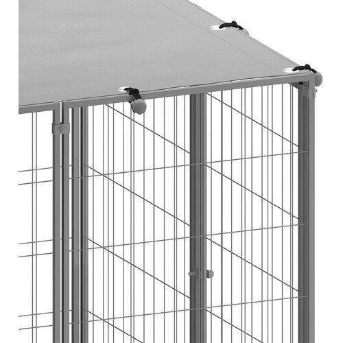  Kavez za pse srebrni 330 x 110 x 110 cm čelični Slike
