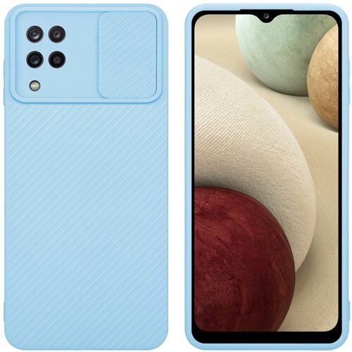 Cadorabo Ohi&amp;scaron;je, združljiv s Samsungom v Bonbon Light Blue - Za&amp;scaron;čitni pokrov iz fleksibilnega silikona TPU in z za&amp;scaron;čito pred kamero, (20593207) Slike