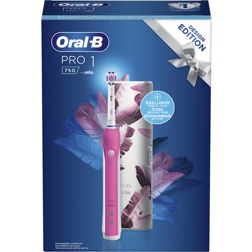 Oral-b PRO1 750 PINK + Travel Case električna četkica za zube Slike