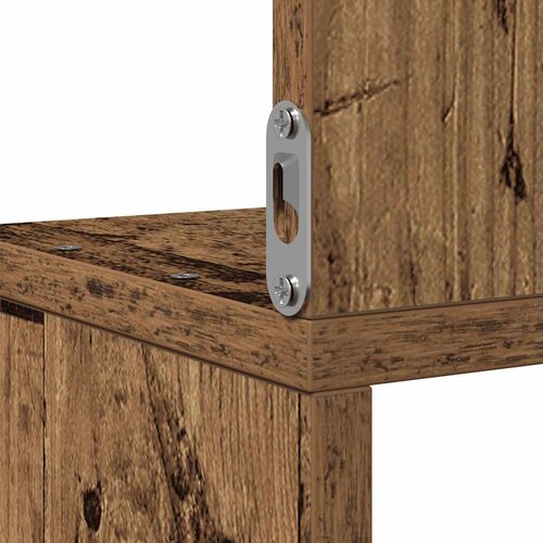  Zidna kutna polica staro drvo 20x20x127,5 cm konstruirano drvo Slike