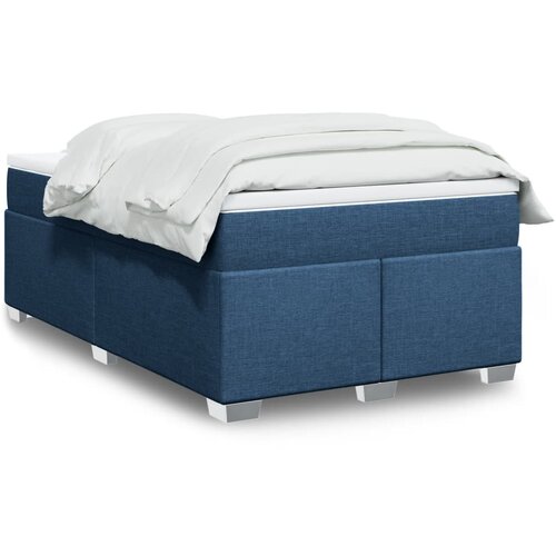 vidaXL Box spring postelja z vzmetnico moder 120x200 cm blago Cene