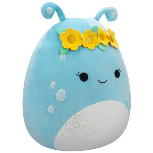 Squishmallows 40Cm W19 - Natnat - Plavi Izvanzemaljac S Cvjetnom Krunom Slike