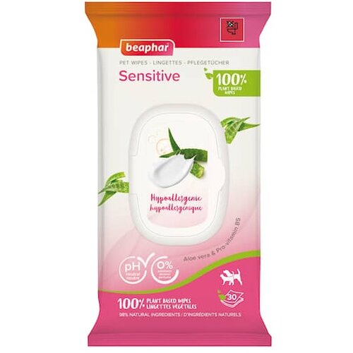 Beaphar pet Wipes Sensitive - maramice za čišćenje kože i krzna 30 komada Cene