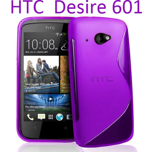  Gumijasti / gel etui S-Line za HTC Desire 601 - vijolični