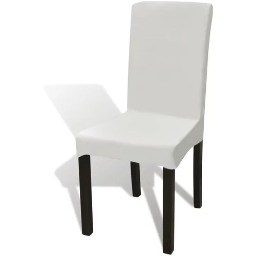 vidaXL ravne rastezljive navlake za stolice 6 kom krem