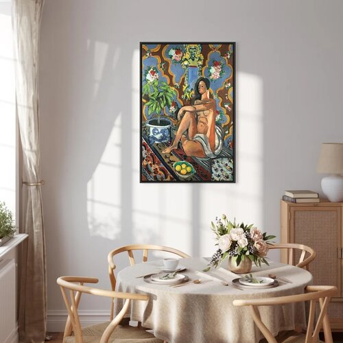  Slika - Henri Matisse &amp;ndash; Decorative Figure on Ornamental Ground 80x120 U crnom drvenom okviru Slike