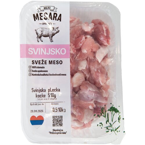 ZEMLJOR. ZADRUGA TRLIC Svinjska plecka kocke 510g Slike