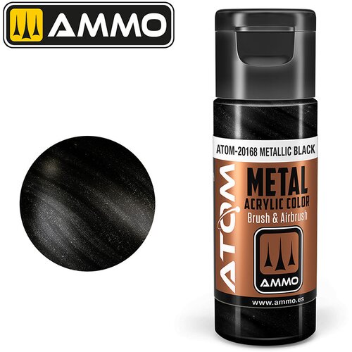 AMMO by MIG Jimenez Ammo ATOM Metallic Black (Metallic crna boja) - ATOM-20168 Slike