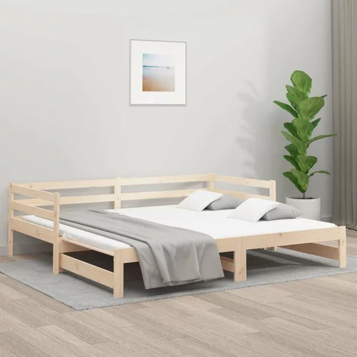 Izvlečna dnevna postelja 2x(90x190) cm trdna borovina, (20725325)