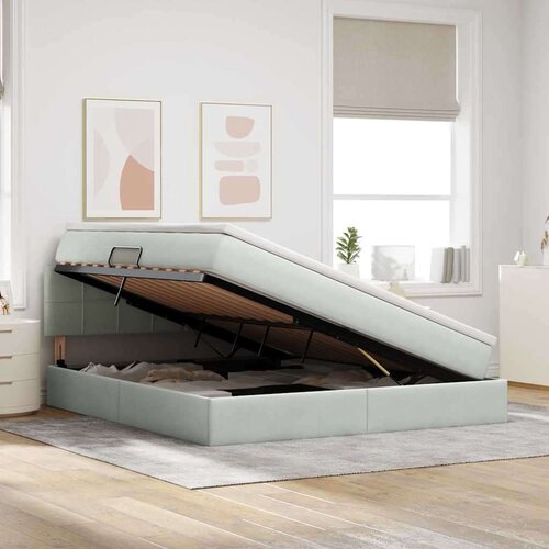  Krevet s od storage Svijetlo siva 160 x 200 cm Bar&amp;scaron;un Slike