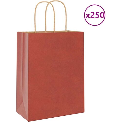  Papirnate vrećice 250 kom s ručkama crvene 21x11x28 cm Cijene