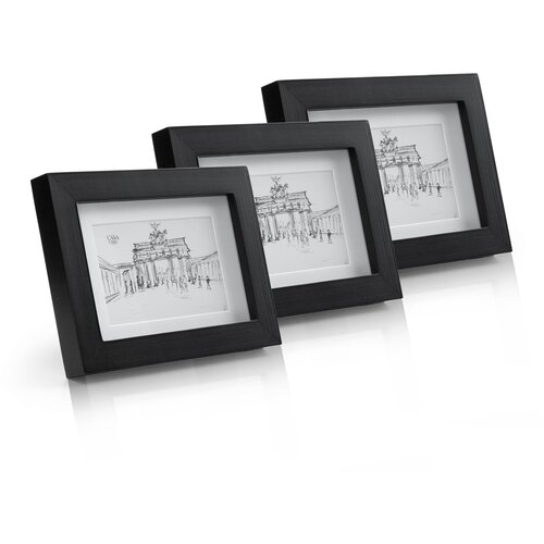 Casa Chic brighton, okviri za slike, set od 3 okvira, staklo, 10 x 15 cm sa držačem, pravo drvo Slike