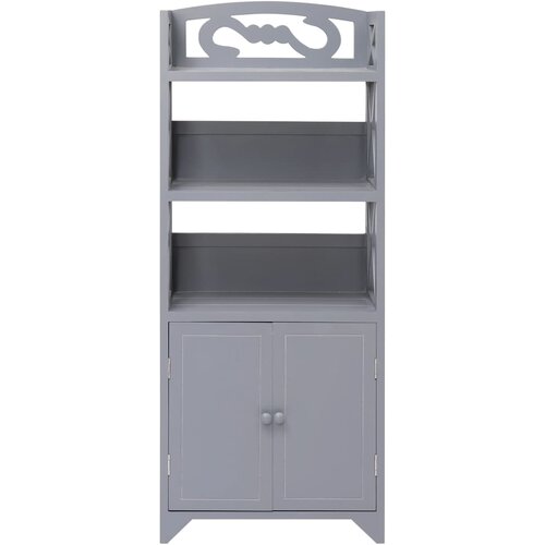 Maison Chic Kopalniška omarica - Kopalniški kabinet siva 46x24x116 cm les pavlovnije, (21794932) Cene