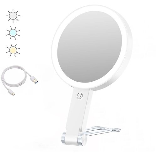 INF LED Osvetljeno Ogledalo za Ličenje s Stojalom - 30x Povečava, Prenosno White, (5000248875) Cene