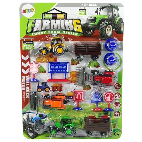  Igračka set poljoprivrednih strojeva sa cestovnim znakovima