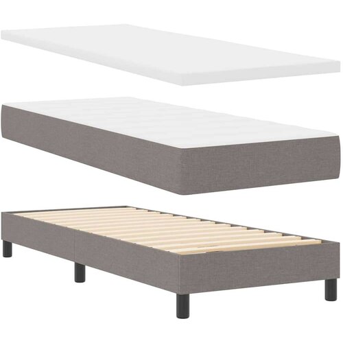 Box spring krevet Sivo-smeđa 80 x 200 cm tkanina Slike