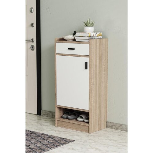 Hanah home cipelarnik Orfa, 50 cm, hrast Sonoma / beli Slike