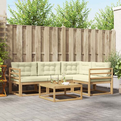  Set vanjskih sofa 5 pcs Bijela i krem 79 x 79 x 37 cm Poliester Cene