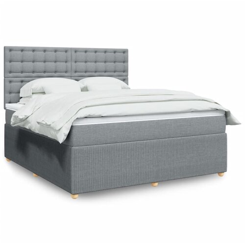 vidaXL Box spring postelja z vzmetnico svetlo siva 180x200 cm blago Cene