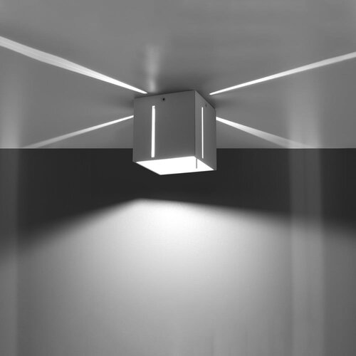 Nice Lamps bela stropna svetilka s kovinskim senčnikom 10x10 cm pax &amp;ndash; Slike