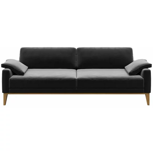 MESONICA tamnosivi baršunasti kauč Musso 211 cm