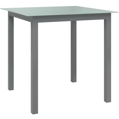 VidaXL Vrtni stol svjetlosivi 80 x 80 x 74 cm od aluminija i stakla Slike