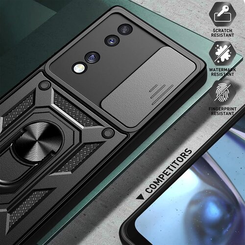 Techsuit CamShield Series maska za Honor 70 &amp;ndash; crna Slike