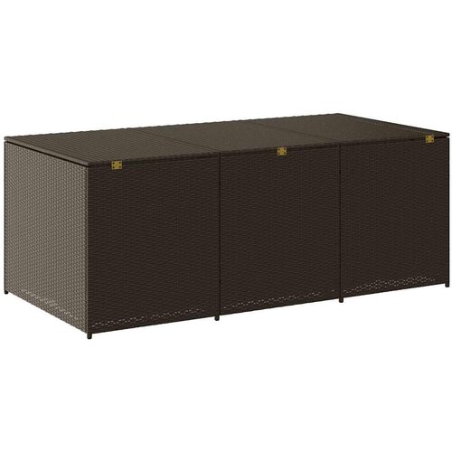  Vrtna kutija za pohranu od poliratana 180 x 90 x 70 cm smeđa Slike