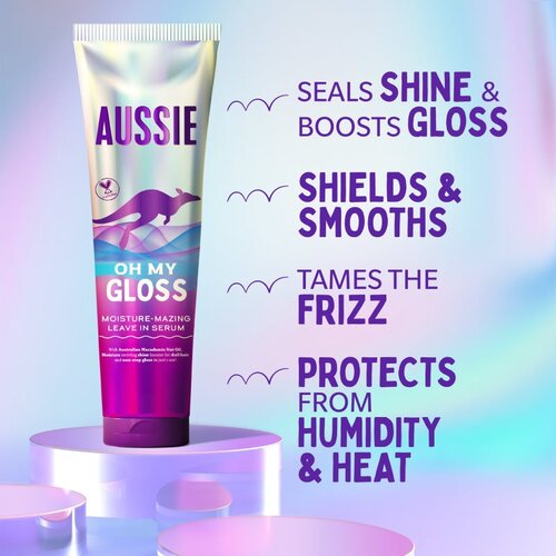 Aussie Oh My Gloss Leave In Serum serum brez spiranja za hidracijo in sijaj 160 ml Slike