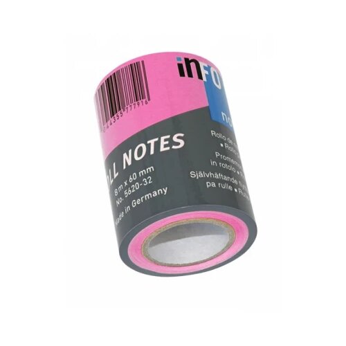 Info roll refil 60 mm x 8 m, brilliant colours Notes roze 06PZ16I Slike