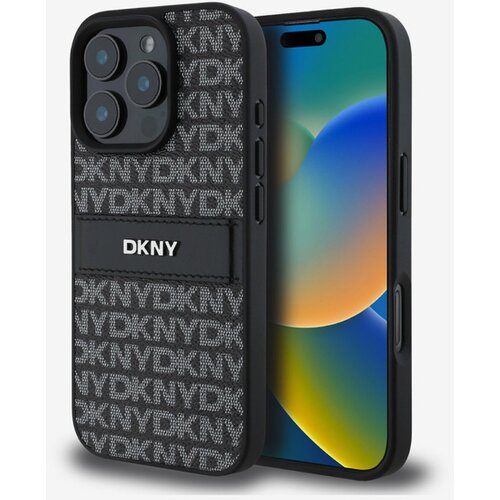 Dkny PU Leather Repeat Pattern Tonal Stripe iPhone 16 Pro Max Black Ovitek za telefon Vijolična Cene