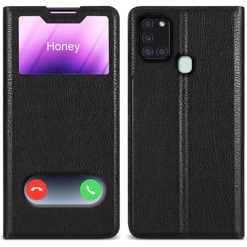 Cadorabo Ohi&scaron;je, združljiv s Samsungom v kometu Black - Za&scaron;čitni pokrov z magnetnim zapiranjem, stoječo funkcijo in dvema gledanjem oken, (20694825) Cene
