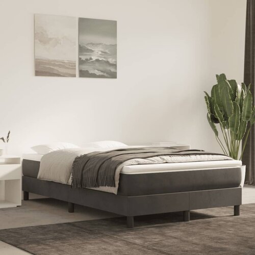vidaXL Vzmetnica z žepkasto vzmetjo temno siva 120x200x20 cm žamet Cene