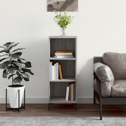 VidaXL Komoda siva sonoma 34,5x32,5x90 cm inženirski les Slike