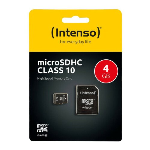 Intenso micro SD kartica 4GB class 10 (SDHC & SDXC) sa adapterom - SDHCmicro+ad-4GB/Class10 Cene