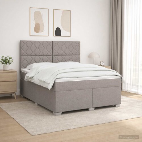  Boxspring krevet s madracem Sivosmeđa 140 x 190 cm Tkanina Smeđesiva 144 x 190 x 140.5 cm Cene