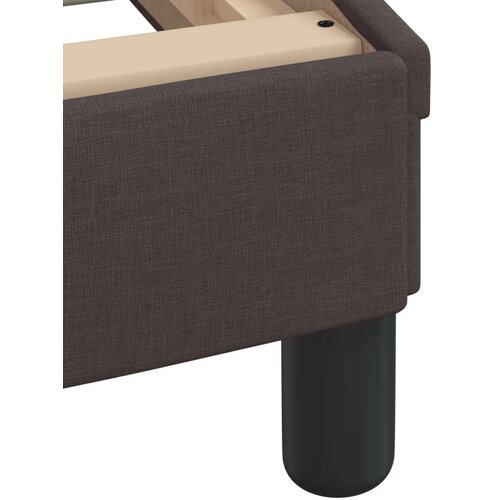  Okvir kreveta s LED svjetlima tamnosmeđi 90 x 190 cm od tkanine Slike