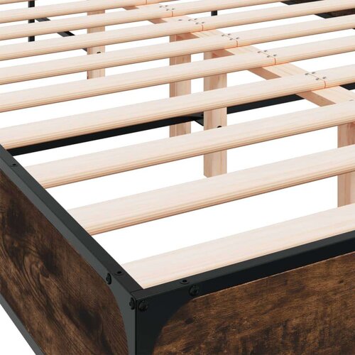 VidaXL okvir kreveta boja hrasta 140x200 cm konstruirano drvo i metal Slike