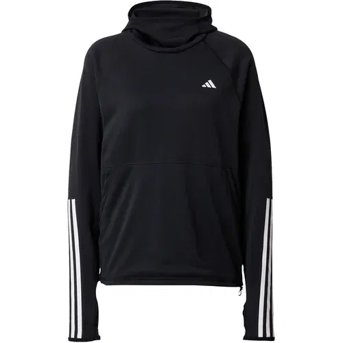 Adidas Sportska sweater majica 'Own The Run 3 Stripes' crna / bijela