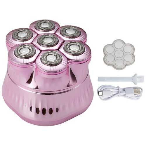 INF 7-Head Floating Electric Shaver &mdash; Magnetic Bald Head Razor, 1200mAh Pink, (5000339639) Cene