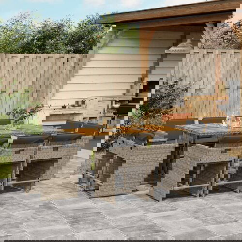 vidaXL 11-dijelni vrtni blagovaonski set s jastucima poliratan sivi Cijene