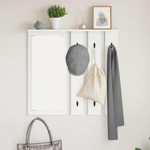  Vje&scaron;alica za kapute na zidu s policom Bijelo 84 x 10 x 80 cm Cijene