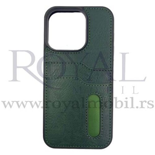  futrola leather No1 sa džepićem za iphone 14 plus (6.7) maslinasto zelena Slike