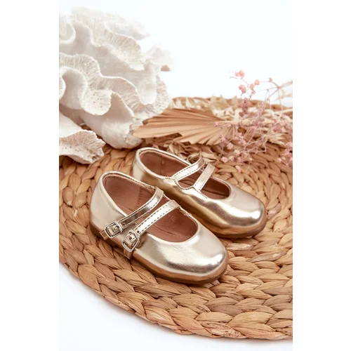 FR1 Children's Ballerina Flats with Gold Stripes Margenis