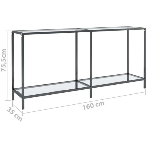 VidaXL Konzolni stol prozirni 160 x 35 x 75,5 cm od kaljenog stakla Slike