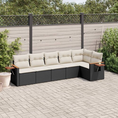  6-dijelni set vrtnih sofa s jastucima crni od poliratana Cijene