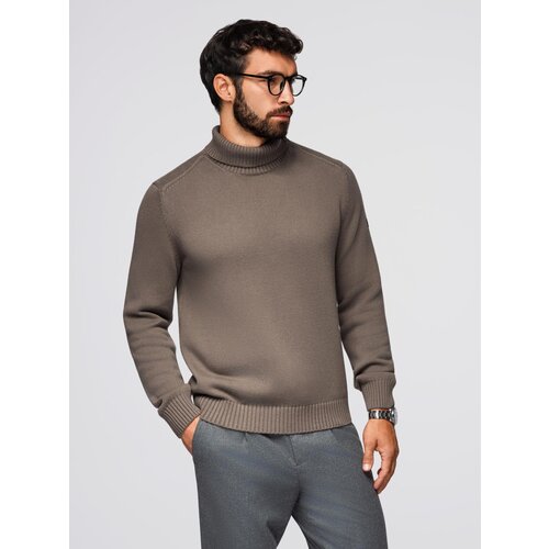 Ombre Men&amp;#039;s sweater with a &amp;quot;v-neck&amp;quot; neckline with a shirt collar - black Slike