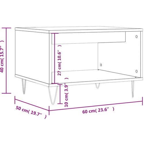  Stolić za kavu bijeli 60 x 50 x 40 cm od konstruiranog drva Bijela Slike