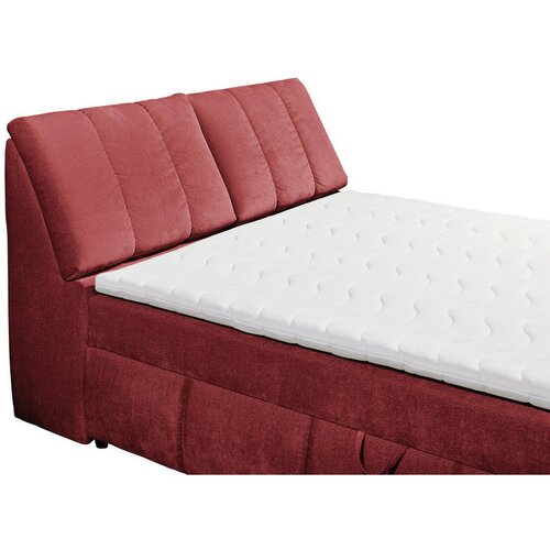 MID.YOU POSTELJA Z VZMETNICO 160 cm x 200 cm , tekstil, leseni material rdeča Slike