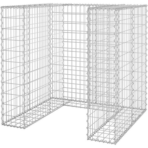 VidaXL Gabionski zid za kantu od pocinčanog čelika 110 x 100 x 110 cm Slike